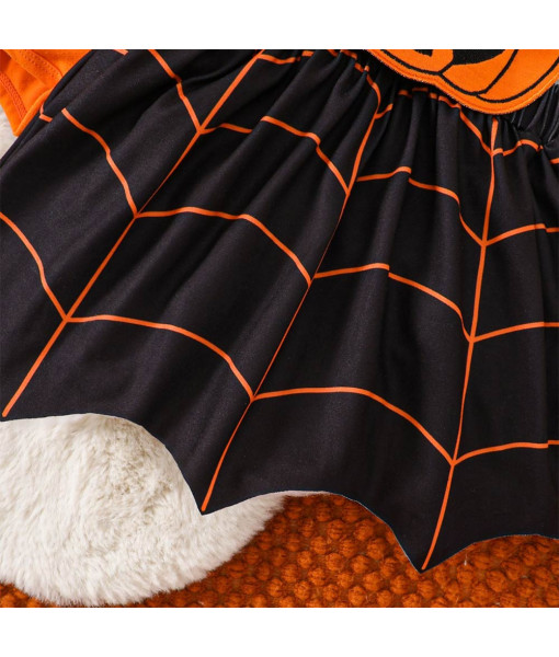 Kids Children Toddler Pumpkin Dress Halloween Costume