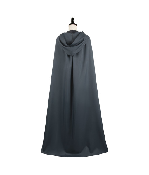 Women Medieval Fantasy Dark Green Robe with Cloak Wizard Mage Role Halloween Costume