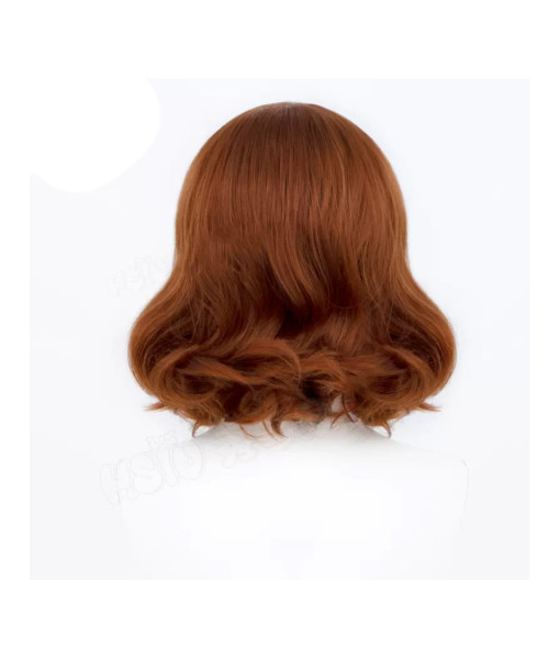 Women Ginger Bangs Shoulder-length Curly Short Hair Wig Halloween Costume Accessories