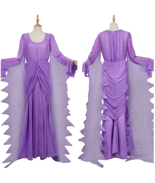 Women Light Purple Stylish Long Robe Dress Halloween Special Costume