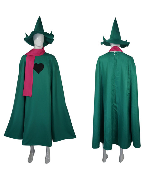 Adult Green Long Robe Heart Printed Witch Halloween Costume