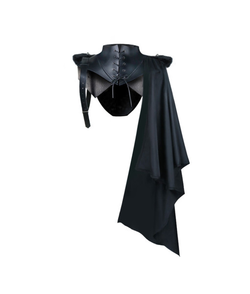 Adult Hood Cape Leather Black Cloak Rouge Fantasy Cosplay Halloween Costume