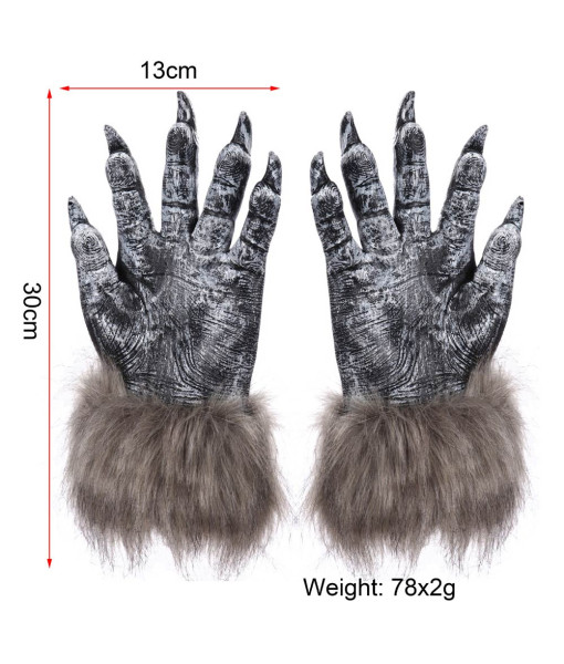 Adult Fur Claws Werewolf Role Play Halloween Costume Accessories