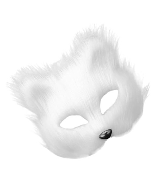 Adult White Fox Mask Gloves Tail Set Halloween Costume Accessories