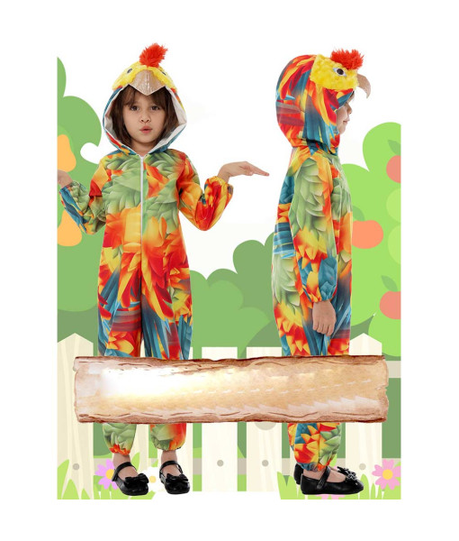 Kids Children Parrot Colorful Onesie Jumpsuit Halloween Costume