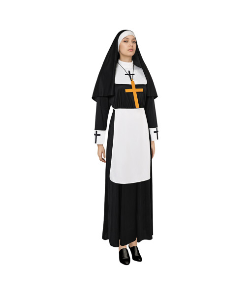 Nun Robe Fullset Women Halloween Costume