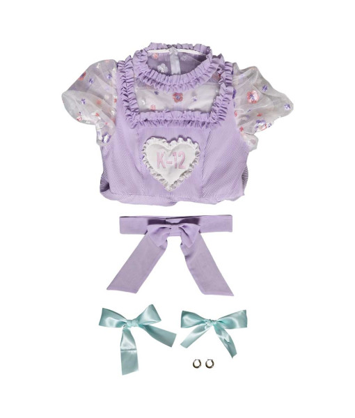 Women Light Purple Doll Cloth with Bow Halloween Costume