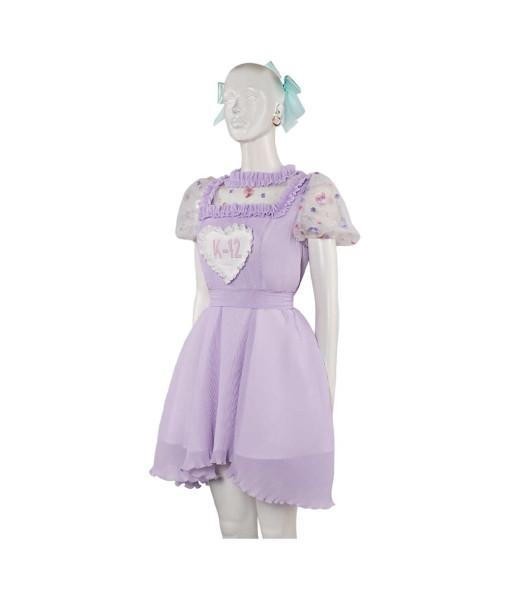 Women Light Purple Doll Cloth with Bow Halloween Costume