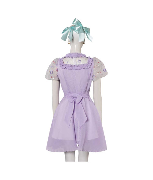 Women Light Purple Doll Cloth with Bow Halloween Costume