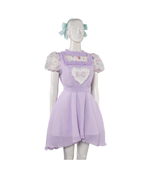 Women Light Purple Doll Cloth with Bow Halloween Costume