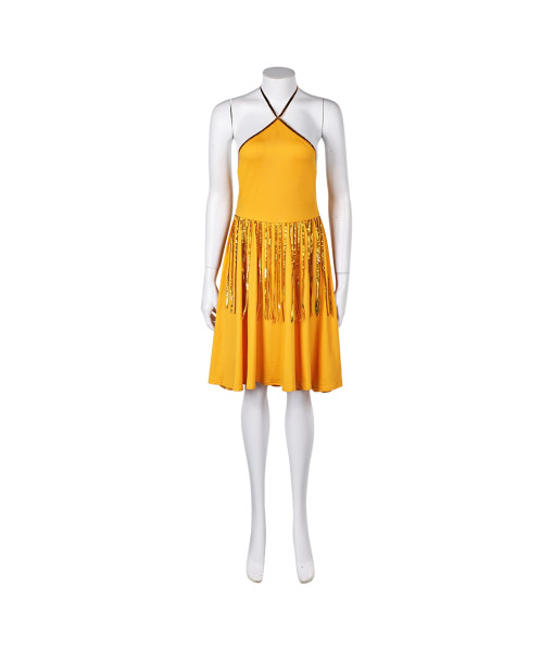 Women Yellow Tassels Dress Halloween Costume