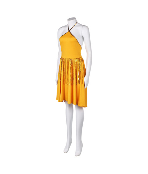 Women Yellow Tassels Dress Halloween Costume