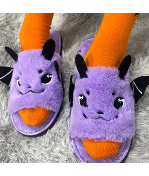 Bat Plush Slippers Socks 2 Pcs Shoes Halloween Special