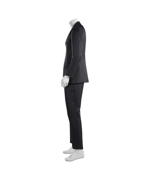 Men Black Gillter Strip Suit Halloween Costume