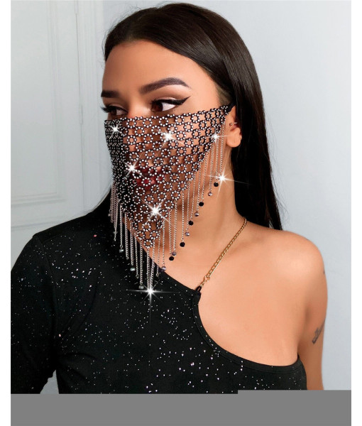 Metal Tassel Mask Cystal Jewelry Face Cover Party Halloween Costume Accessories