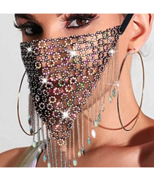 Metal Tassel Mask Cystal Jewelry Face Cover Party Halloween Costume Accessories