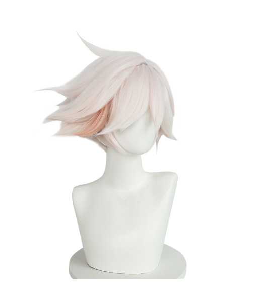 White Short Hair with Pink Lining Halloween Costume Accessories