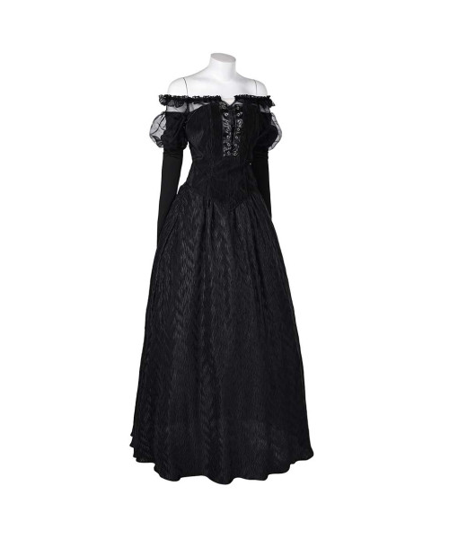 Witch Lace Gothic Shoulder Gown Women Halloween Costume