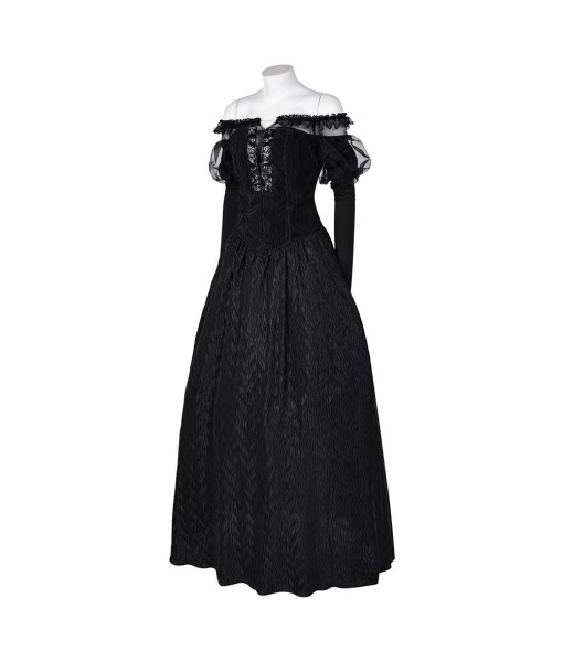 Witch Lace Gothic Shoulder Gown Women Halloween Costume