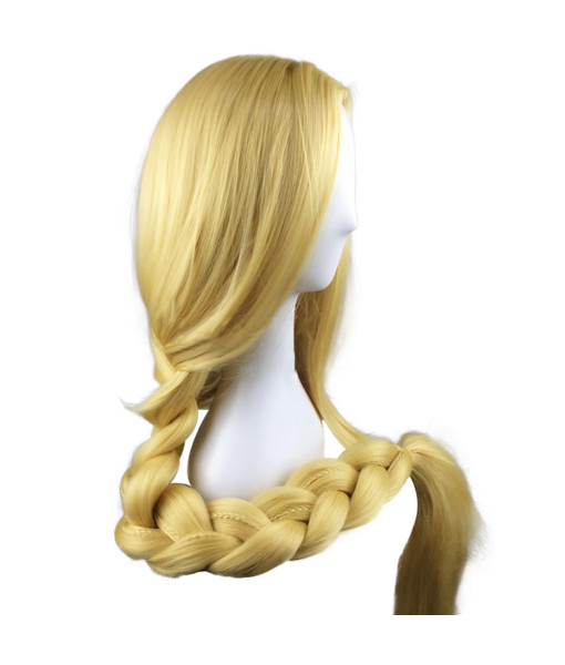 Women Golden Long Hair Braid Wig Halloween Costume Accessories