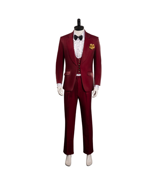 Men 80s Red Suit Horror Halloween Costume