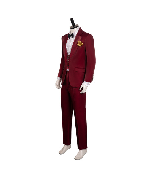 Men 80s Red Suit Horror Halloween Costume