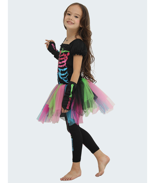 Funky Punky Bones Day of the Dead Halloween Costume for Toddler and Children