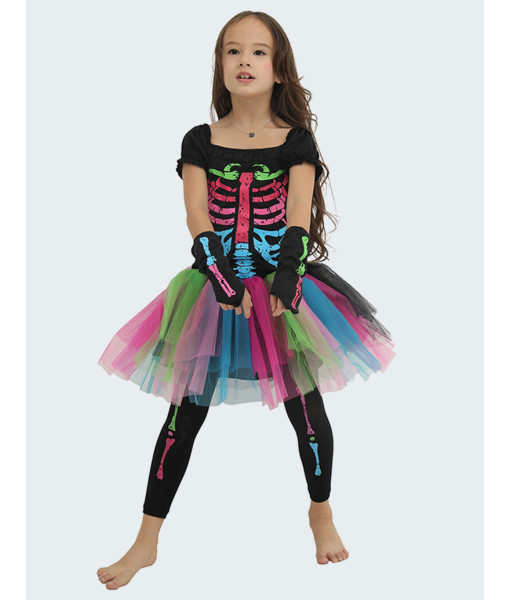 Funky Punky Bones Day of the Dead Halloween Costume for Toddler and Children