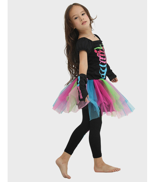 Funky Punky Bones Day of the Dead Halloween Costume for Toddler and Children