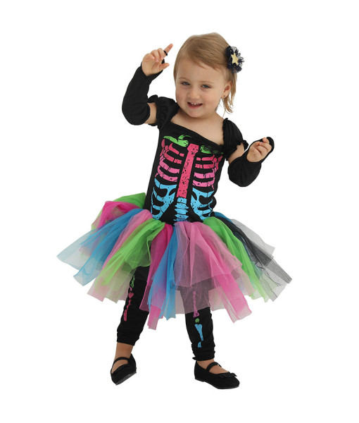 Funky Punky Bones Day of the Dead Halloween Costume for Toddler and Children