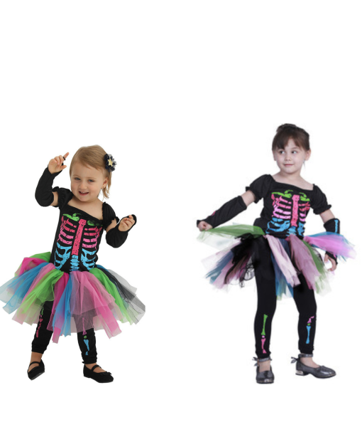 Funky Punky Bones Day of the Dead Halloween Costume for Toddler and Children