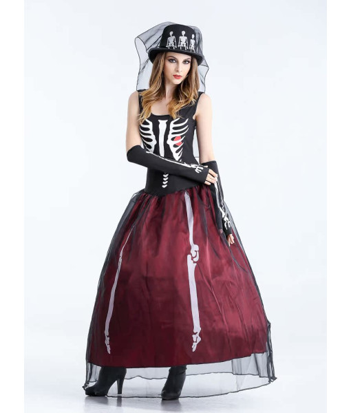 Voodoo Witch Skeleton Senorita Dress Day of the Dead Women Halloween Costume