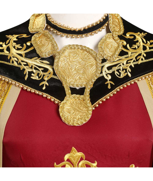 Women Fantasy Golden Cloak Red Dress Royal Gorgeous Halloween Costume