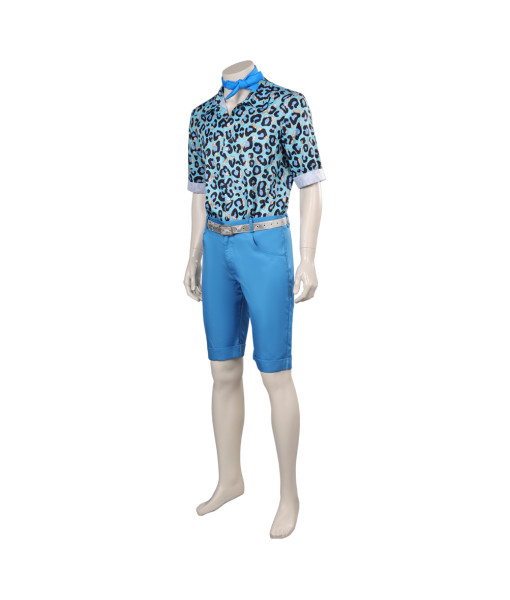 Men 70s Vintage Blue Leopard Printed Cheetah Summer Outfit