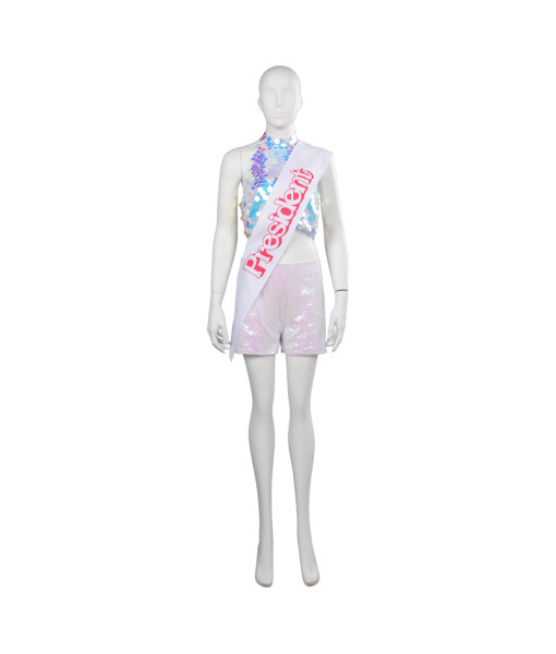 Women Gillter Party Dress Miss President Role Play Halloween Costume