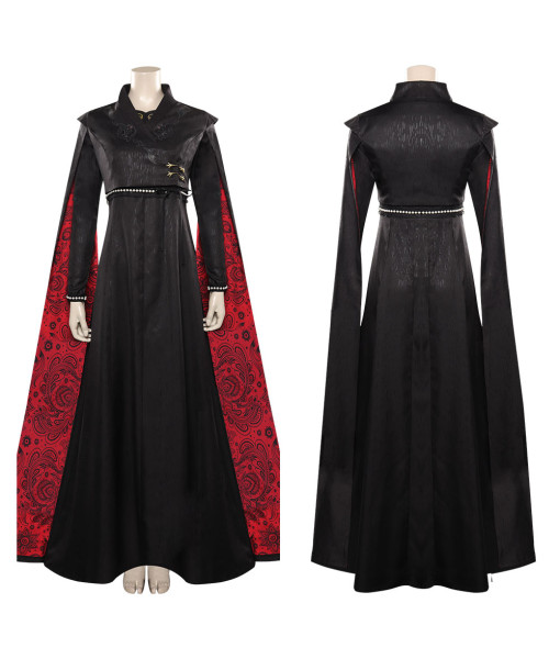 Women Medieval Fantansy Queen Royal Dress Red Long Sleeve Halloween Costume