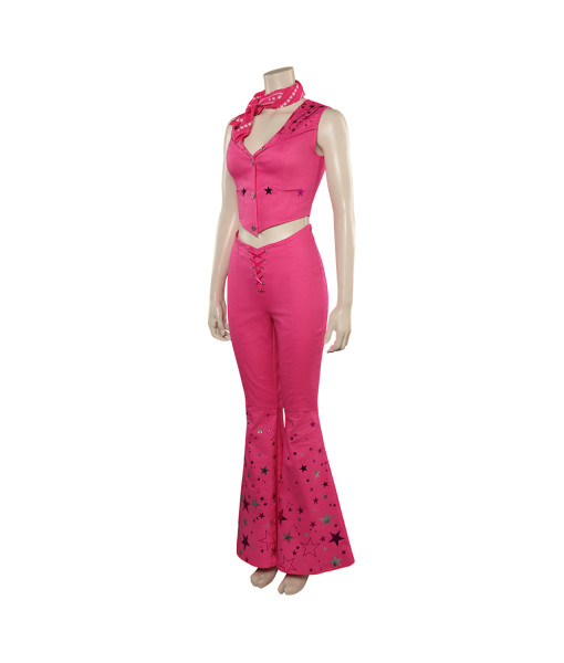 Pink Cowgirl Star-Covered Flared Pants Halloween Costume