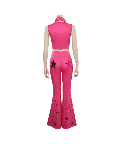 Pink Cowgirl Star-Covered Flared Pants Halloween Costume