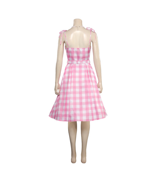2023 Doll Movie Classic Vintage Pink Plaid Dress Kids Size Cosplay Costume