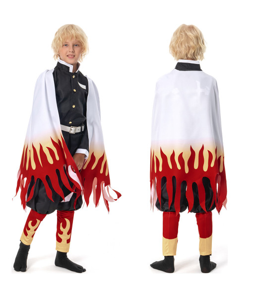 Rengoku Kyoujurou Googly Eyes Kids Size Cloak Cosplay Costume