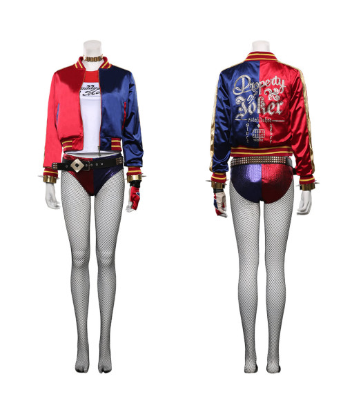 Women Blue Red Contrasting Colors Jacket Panty Sexy Halloween Costume
