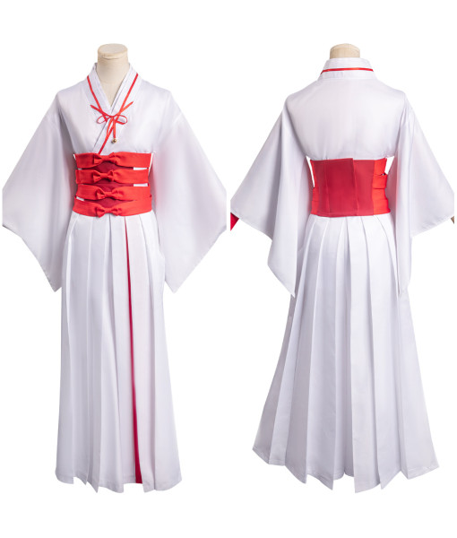 Women White Kimono Japanese Miko Dress Halloween Costume