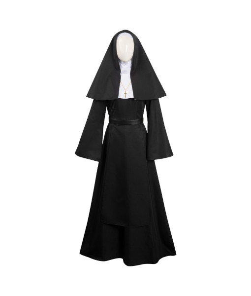 Women Black Nun Dress Role Play Horror Halloween Costume