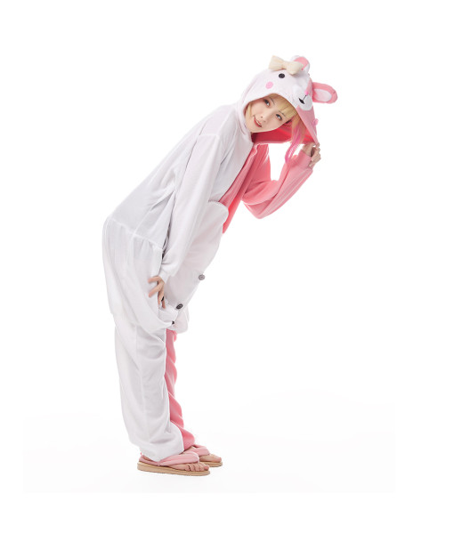 Adult Animal Pink Bear  Jumpsuit Pajamas Sleepwear Halloween Costume