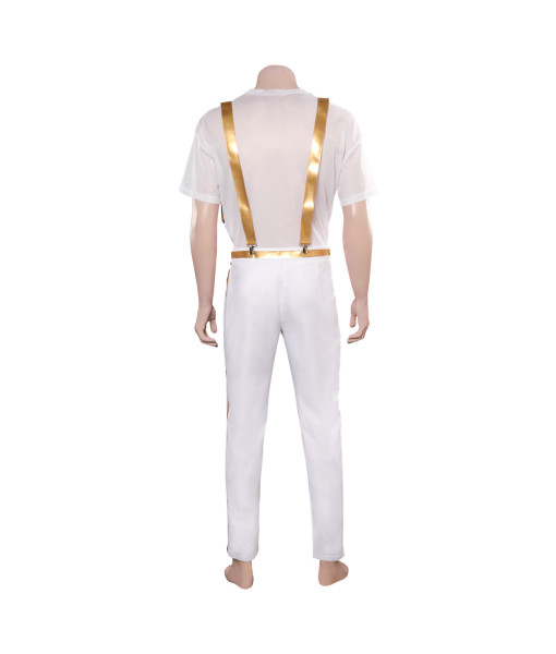 1970s Retro Disco Golden Strip Prom Suit Men Halloween Costume