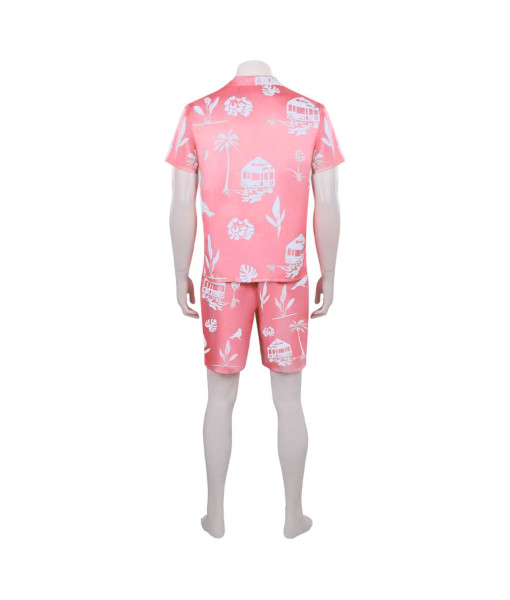 Men Pink Printing Beaches Shirts Pants Summer Outfit