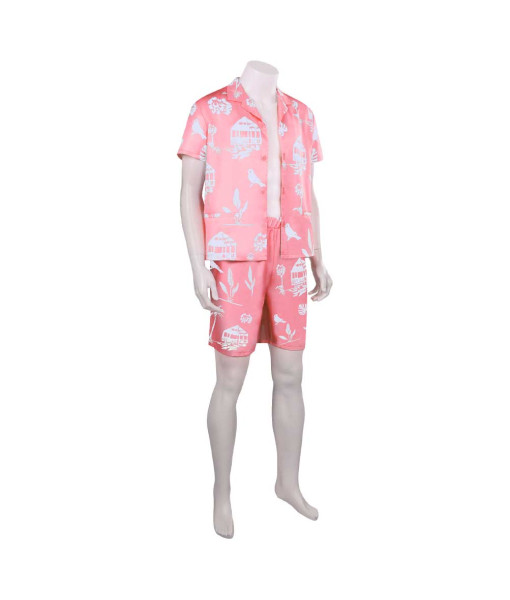 Men Pink Printing Beaches Shirts Pants Summer Outfit