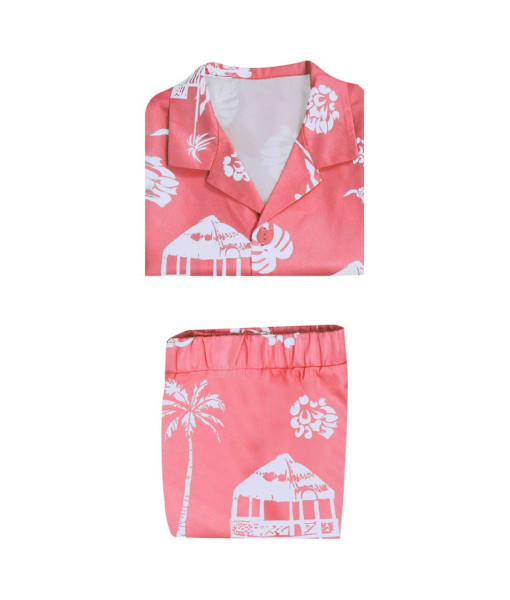 Men Pink Printing Beaches Shirts Pants Summer Outfit