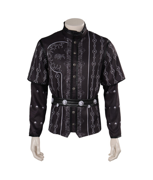 Men Medieval Fantasy Black Top Halloween Costume