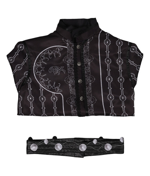 Men Medieval Fantasy Black Top Halloween Costume